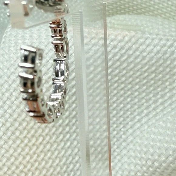 Eliot Danori Sparkling Silver Crystal Hoops - Picture 5 of 8